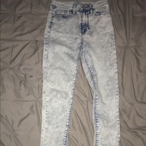 high rise acid wash cute comfy denim jeans